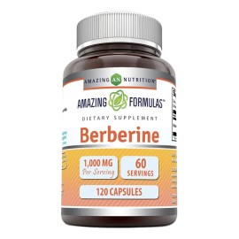 Amazing Nutrition Amazing Formulas Berberina 1000mg 120 Cpsulas Suplemento Control De Azcar En La Sangre Apoyo Cardiovascular Mejora La Salud...      