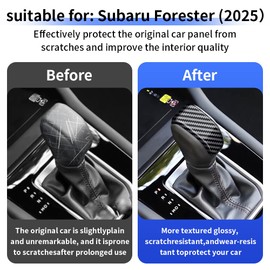 LUNQIN Car Center Console Gear Shift Knob Trim Cover for Subaru Forester 2025 2026 SUV Auto Interior Decorations Accessories Central Control Shifters Stick Protection Panel Carbon Fiber Style Kit