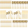 60-Piece Gold Silverware Set for 12, Stainless Steel Flatware Cutlery