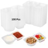 OMISTAR 40 PCS Disposable Condiment Containers with Lids, Dual-Compartment Design,