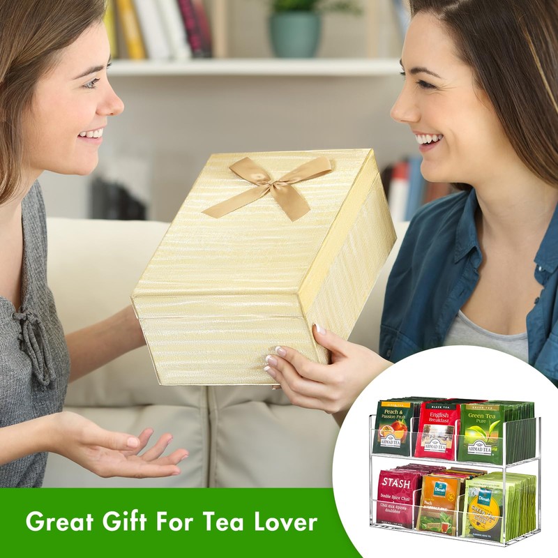 BEYGORM Acrylic Tea Bag Organizer for Tea Packets, No Assembly
