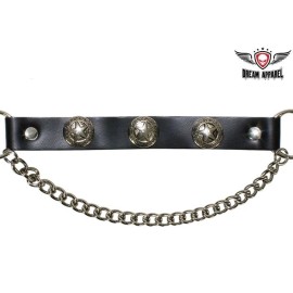 Dream Apparel Synthetic Leather Black Motorcycle Fashion Texas Star Boot Chain 17 In