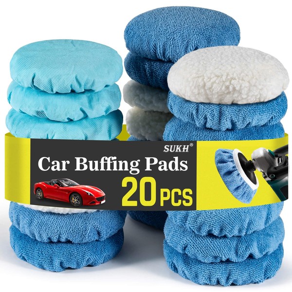 Sukh 20PCS Car Buffing Pads - Car Polishing Bonnet Pad
