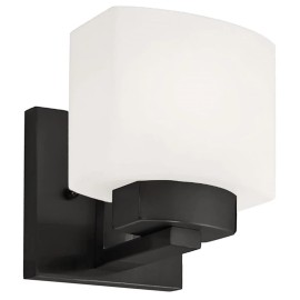 Design House Dove Creek Glass Wall Light in Black