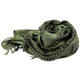 BY FMA Cotton Shemagh Arab Tactical Desert Keffiyeh Windproof Military Scarf Wrap Muslim Hijab (Green)