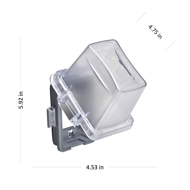TayMac MM720C Bell 1-Gang Non-Metallic Weatherproof In-Use Deep Cover, Clear