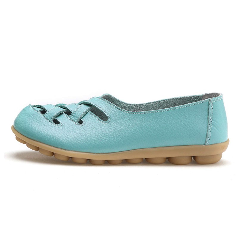 VenusCelia Mocasines planos informales cómodos para mujer, Aqua, 10