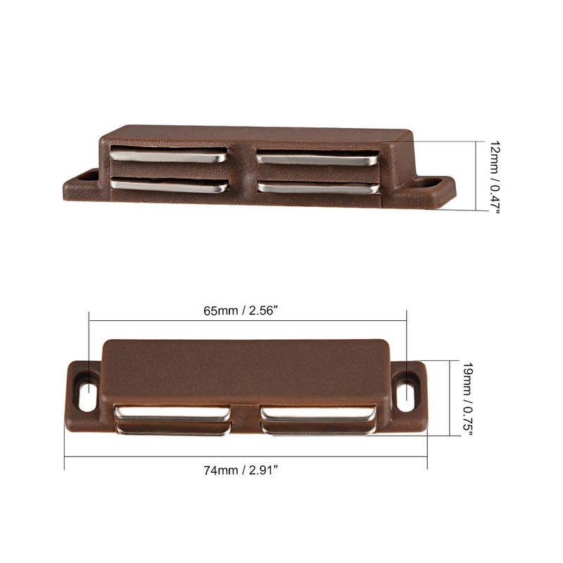 uxcell Double Magnetic Catch Latch In Closures PP Brown for