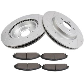 BRAKEUS 5 Lugs Front Brake Rotors and Pads Kits Replacement For Chrysler 300 2005-2020,For Dodge Challenger 2009-2020,For Dodge Charger 2006-2018 2020,For Dodge Magnum 2005-2008