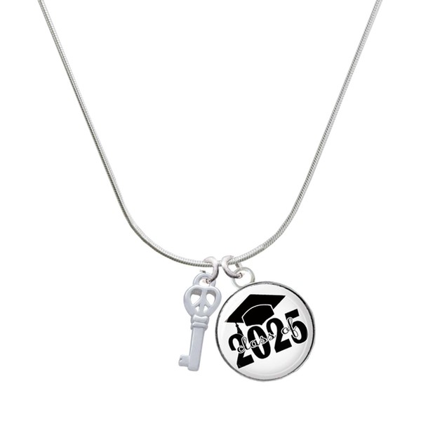 Delight Jewelry Silvertone Mini Open Peace Heart Key Script Class