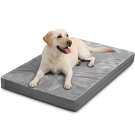 Waterproof Dog Beds Large Sized Dogs, Washable Orthopedic Pet Bed with Removable Cover Reversible, Foam Pets Bed Durable Anti-Slip Bottom, 36"x27", Gray