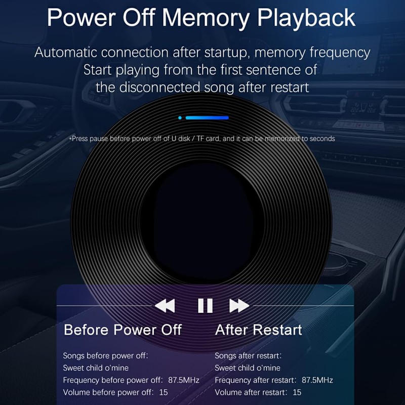 BEALIFE Car FM Player QC3.0 Music Radio Support Receiver MP3