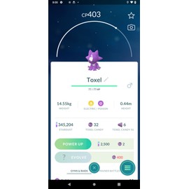 Pokémon Go Toxel (NON shiny) - TRADE 20k stardust