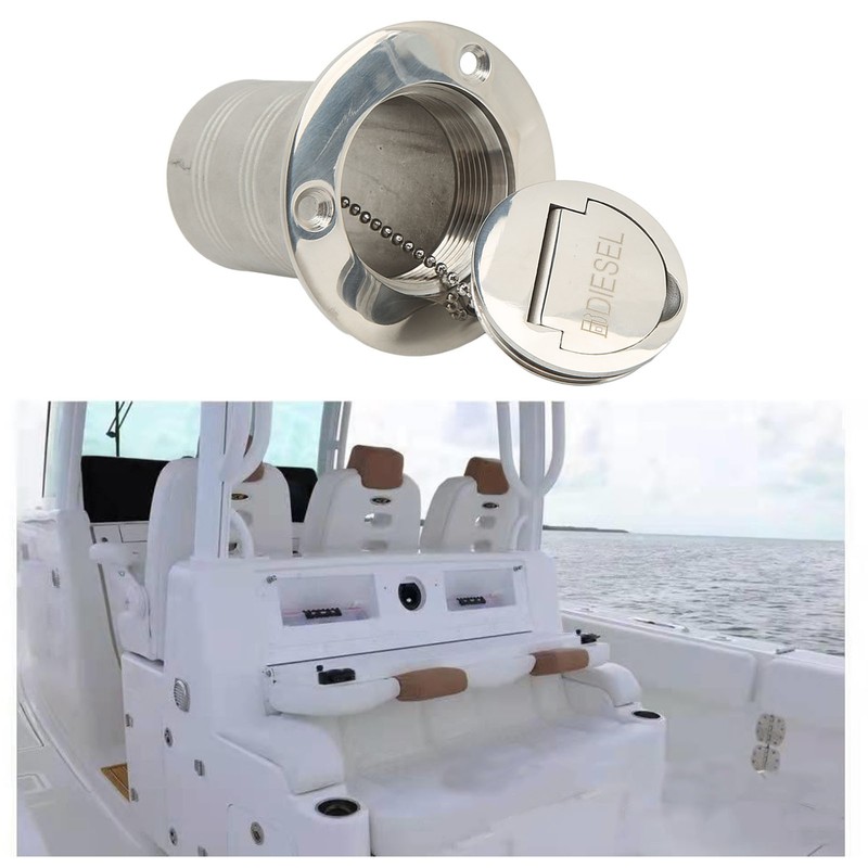 Boat Filler Right Angle Clamshell 316 Stainless Steel Hardware for