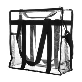 ifundom Bolso de Hombro Transparente Negro de Pvc y Multifuncional para Guardar Discos y Objetos Cotidianos en Camping o Compras