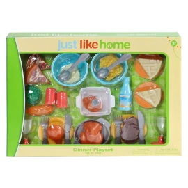 Just Like Home Brand New Just Like Home Play Fun Dinner Playset 32 Piece Set Food & Dishes