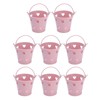 12pcs Mini Metal Bucket Hollow Heart Shaped Bucket with Handle