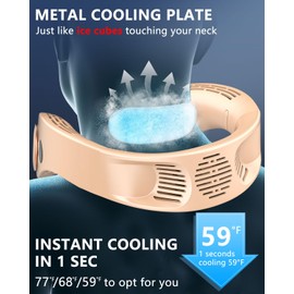 AJGJF Neck Cooler for Hot Weather,Neck Fan Rechargeable Battery AC Unit,Personal Neckband Wear Wireless Cool Plates Fans Fast Charging Conditioning,Soundless Best Neck Fan for Walk Travel Airplane