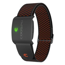 COOSPO HW9 Heart Rate Monitor, Armband, Optical Heart Rate Sensor, ANT+ & Bluetooth 5.0, Heart Rate Sensor, Heart Rate Measurement, Heart Rate Zone Light, IP67 Waterproof, For Road Bikes, Strava/Zwift