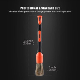 Detaillierungsbürsten Set, Auto Detail Brush 5 Verschiedene Größen Premium-Naturhaar-Mischfaser-Kunststoffgriff Auto-Detailbürsten zum Reinigen von Rädern, Motor, Innenraum, Lüftungsschlitzen -BRFCD16