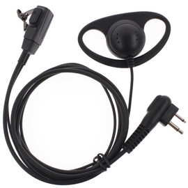 TENQ D Shape Earpiece Headset PTT for Motorola Two Way Radio Walkie Talkie 2pin(5 Packs)