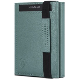 VON HEESEN slim wallet, Turquoise (Silver Pine), Without coin compartment