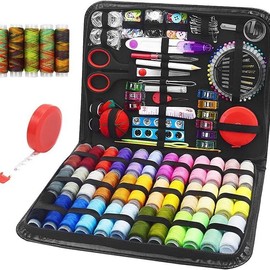 Kit de costura FNV, 229 piezas, adecuado para viajes y hogar, incluye tijeras, agujas, medida, etc.