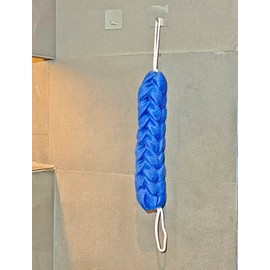 Long Stretch Back Sponge with Rope Handles Back Scrubber Bath Shower Mesh Sponge Exfoliating Body Scrub Stretch Braided Loofah for Men and Women(2-Pack,Blue)
