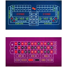 BALIKEN 36x18 Inches Roulette Table Mat & Craps Table Top Casino Felt Professional Grade Mat (Blue, Purple)