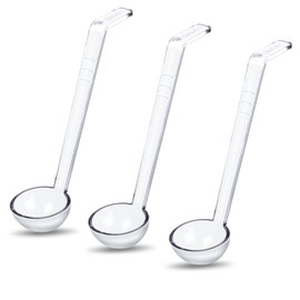 3 Pcs Small Ladle Clear Long Handle Ladles for Serving 8.3 Inches Mini Plastic Ladle for Serving Dressings Soup Punch Bowl Fruit Juices Cocktail Party Catering