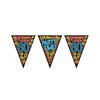 PD-Party 7012910 Neon Party Flags Decoration Happy 60, Multicoloured, Festive,