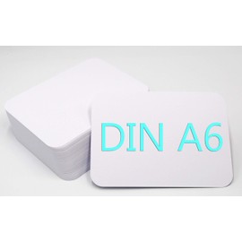 DIN A6 Postcards Index Cards Set Blank for DIY Choice of Envelopes and Round Corners (White Matt Round 350 g/m², 25 Cards + Envelopes)