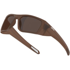 ATTCL Men's Fishing Sunglasses Polarized UV400 Protection - Ultralight TR90 Frame Rectangle Sports Glasses Y261-C5-Brown-Brown