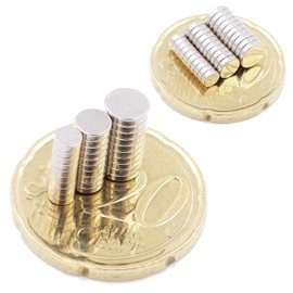 Brudazon 60 Mini Disc Magnets Set 3 x 1 mm + 4 x 1 mm + 5 x 1 mm N52 Strongest Level Neodymium Magnets Ultra Strong Power Magnet for Model Making Crafts Magnetic Disc Extra Strong