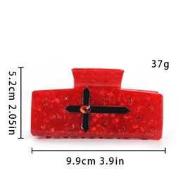 Funny Black Cross Hair Clips,Novelty Acetate Hair Clip,Small Animals Claw Clips for Women,Red