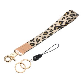 PATIKIL 8" Keychain Wristlet, Key Chain Wristlet Bracelet Braided Lanyard Car Key Wrist Strap Keychain Key Holder with Single Ring for Car Keys Wallet ID Card Phone, Black Yellow