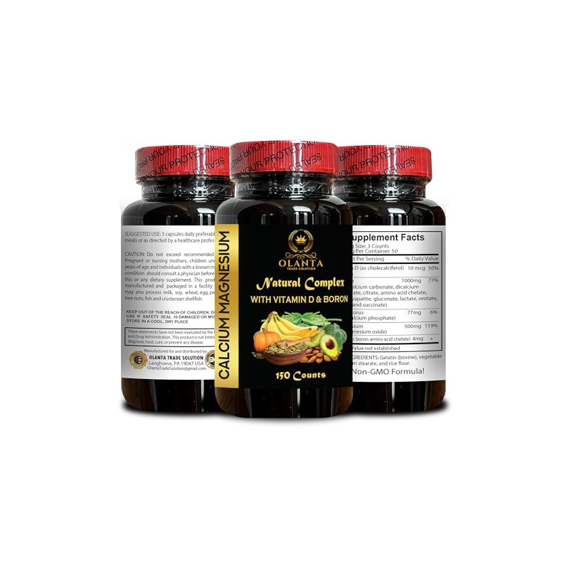 OLANTA TRADE SOLUTION Calcium Magnesium Vitamin D & Boron –