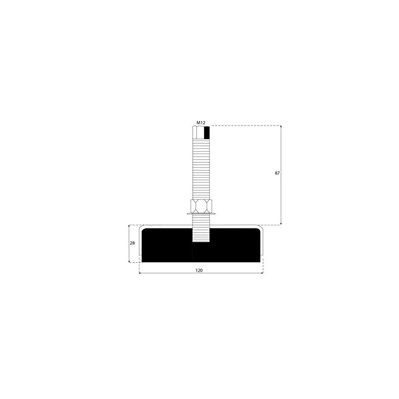 PAULIMOT Machine Foot, Load Capacity 1000 kg, Diameter 120 mm