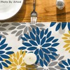 Artoid Mode Blue Dahlia Floral Pinnata Summer Table Runner, Spring