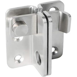 ZiYuya Folding Latch Gate Latch Security Latch Latch for Barn Cabinet Garden Bathroom Garage Window Sliding Door Shed Lock (Silver - Left Open, L 62x56mm)