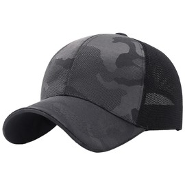 White Fang CA800 Camouflage Pattern, Mesh Cap, Hat, Outdoor, Fishing, Golf, Men's, Women's, gray