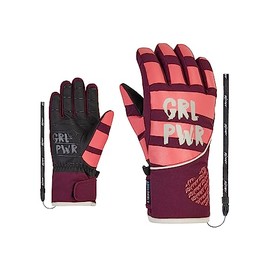 Ziener LIWA Girls' Ski Gloves / Winter Sports | Waterproof, Primaloft, Fashionable, Velvet Red, 4