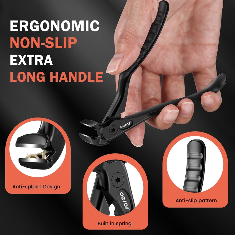 BEZOX Senior Nail Clippers - Upgraded Long Handle Curved Head
