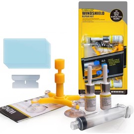 GLISTON Car Windshield Repair Kit for Auto Windscreen Chips and Cracks, Bulls-Eye, Spider Web, Star-Shaped, Nicks