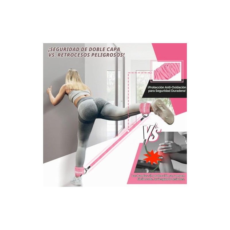 Resistance Bands Set with Ankle Straps, Glutes Workout Equipment, Ankle