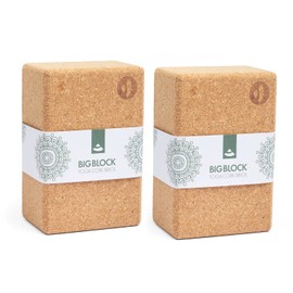 Bodhi Yoga Block Cork Brick | Single & as a Set | 100% Natural Cork - Universal Yoga Block | Environmentally Friendly & Sustainable | Tool for Your Asanas, Stretching & Regeneration | 227 x 150 x 100