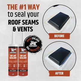 Liquid Rubber RV Lap Sealant, Self-Leveling Roof Sealant for RV Vents, Skylights, AC Units & Roof Seams, Waterproof, White, 4 Pack