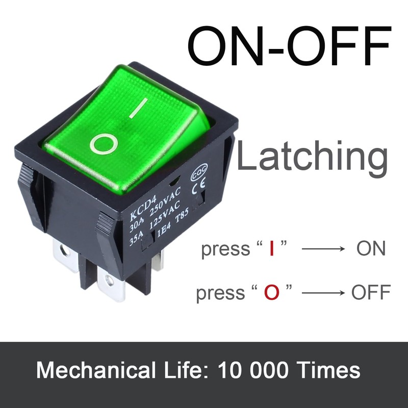 DMWD 3Pcs ON/Off Large Current Rocker Toggle Switch 30A 250VAC/