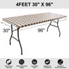 smiry Rectangle Table Cloth Cover, Elastic Waterproof Fitted Vinyl Table