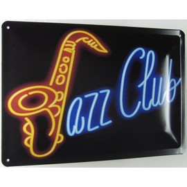 generisch Tin Sign 20 x 30 cm Curved Jazz Club Neon Style Decorative Gift Sign